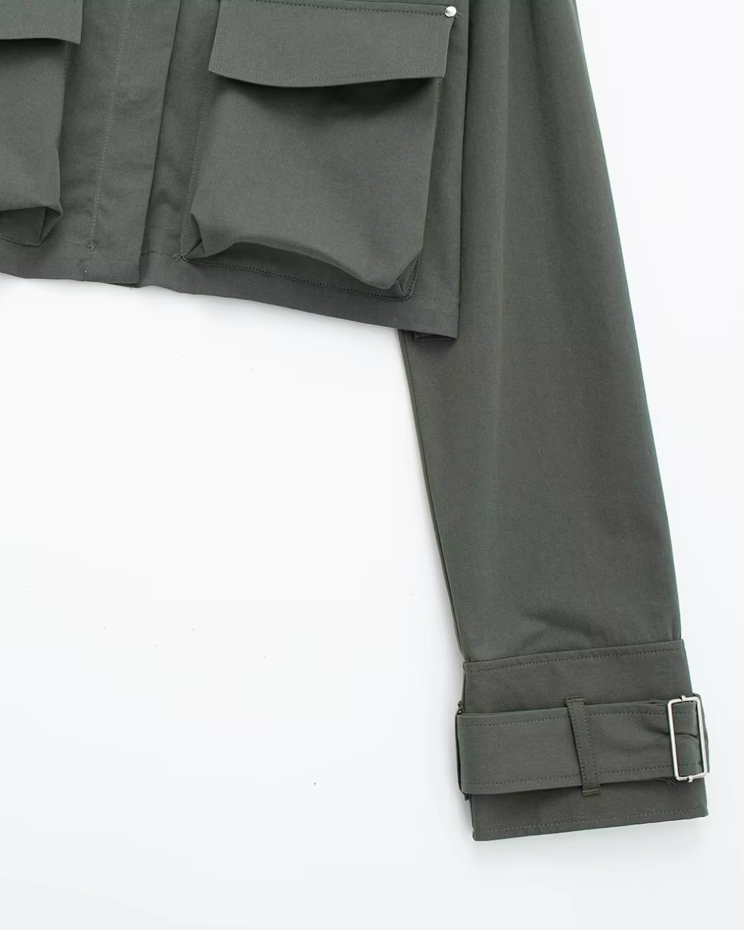 Tweedelige Cargo Set met Cropped Shirt en Broek voor Dames