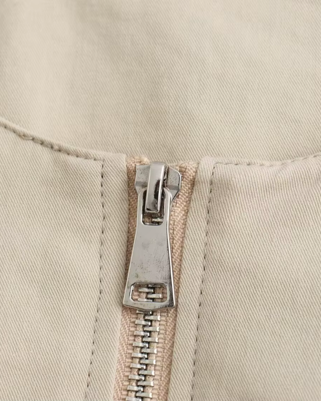 Beige Bomberjack in Koreaanse Stijl voor Dames