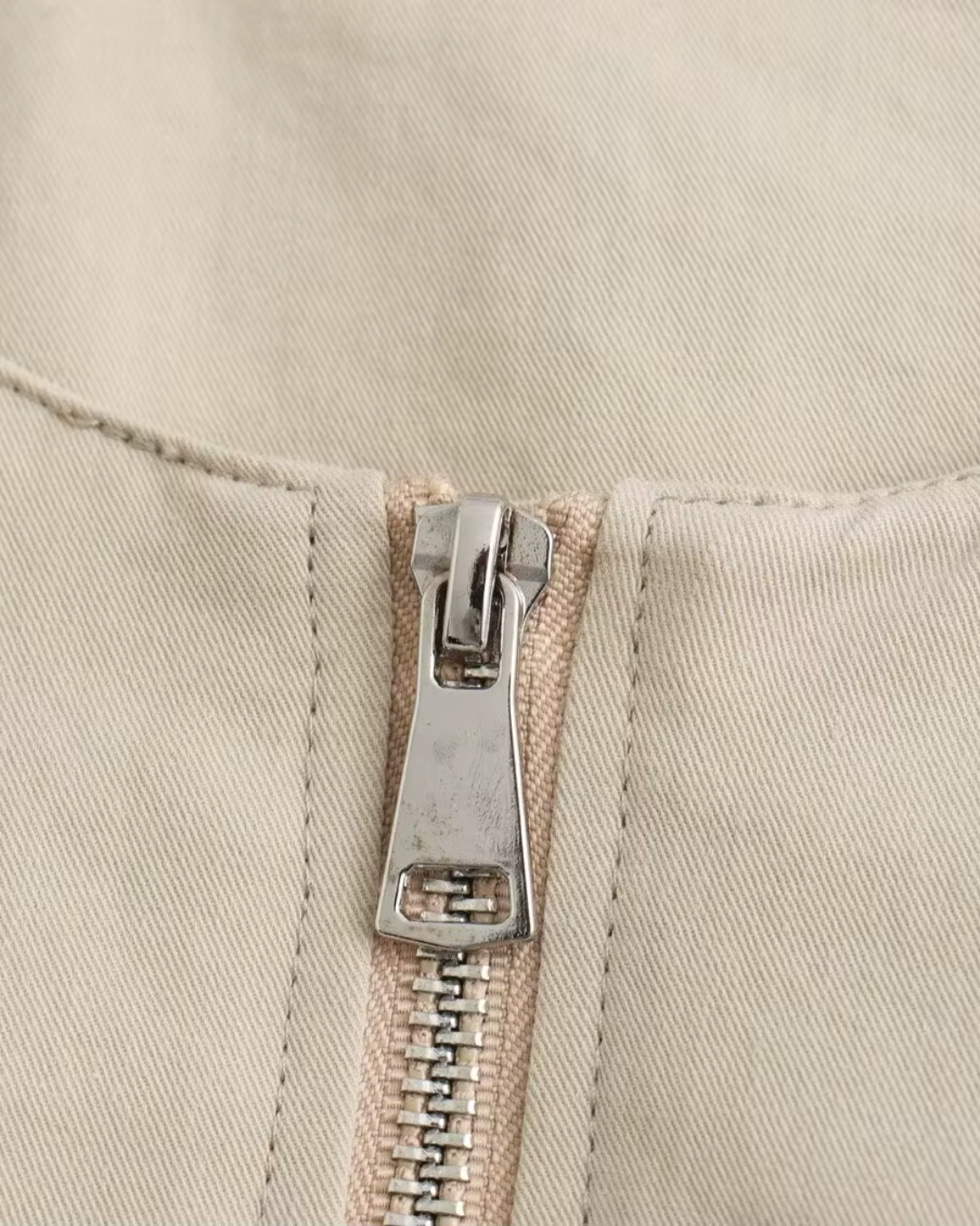 Beige Bomberjack in Koreaanse Stijl voor Dames