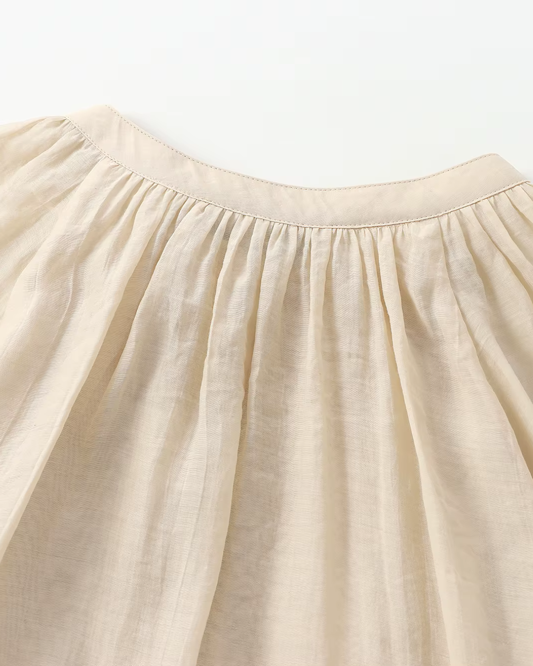 Vintage O-hals Blouse met Rits en Ballonmouwen voor Dames