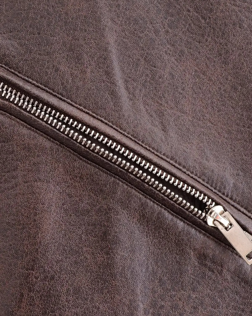 Cropped Kunstleren Jas met Riem en Ritsvakken voor Dames