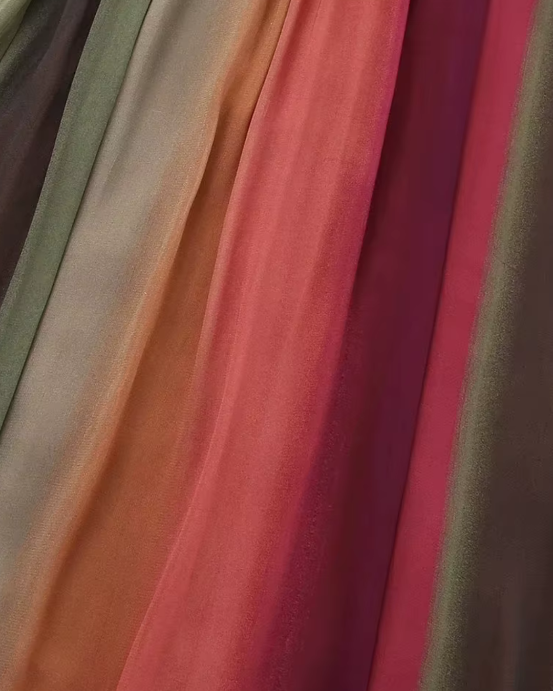 Elegante Tie-Dye Chiffon Jurk met Diepe V-Hals voor Dames
