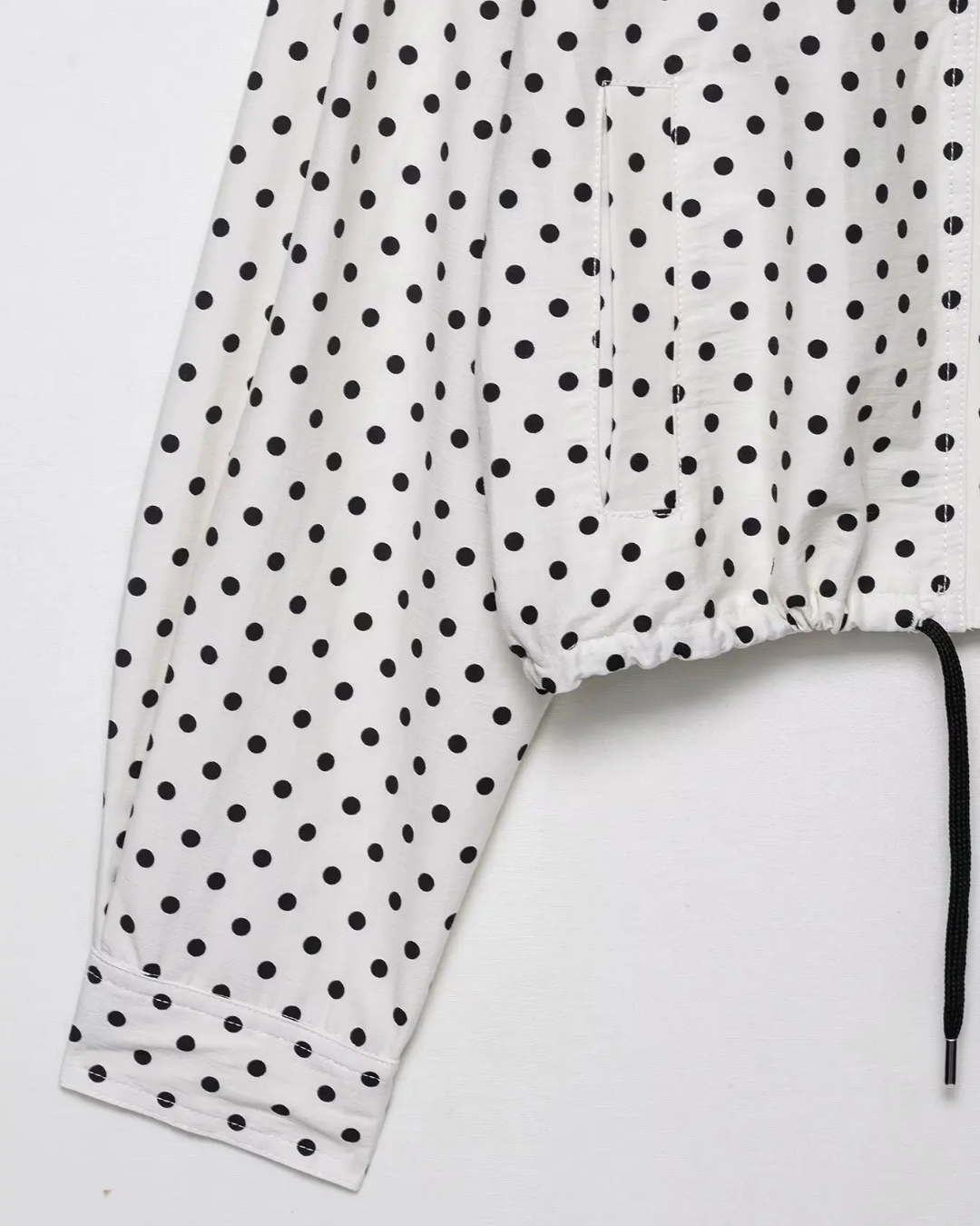 Casual Losse Polkadot Herfstjas met Rits en Trekkoord voor Dames