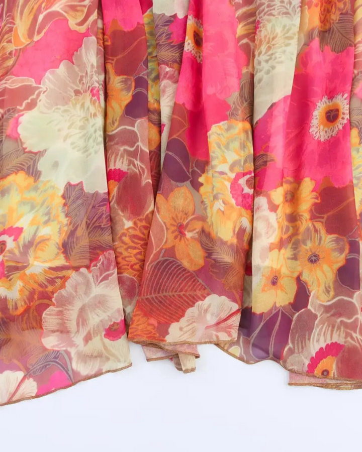 Elegante Strapless Lange Jurk met Bloemenprint voor Dames