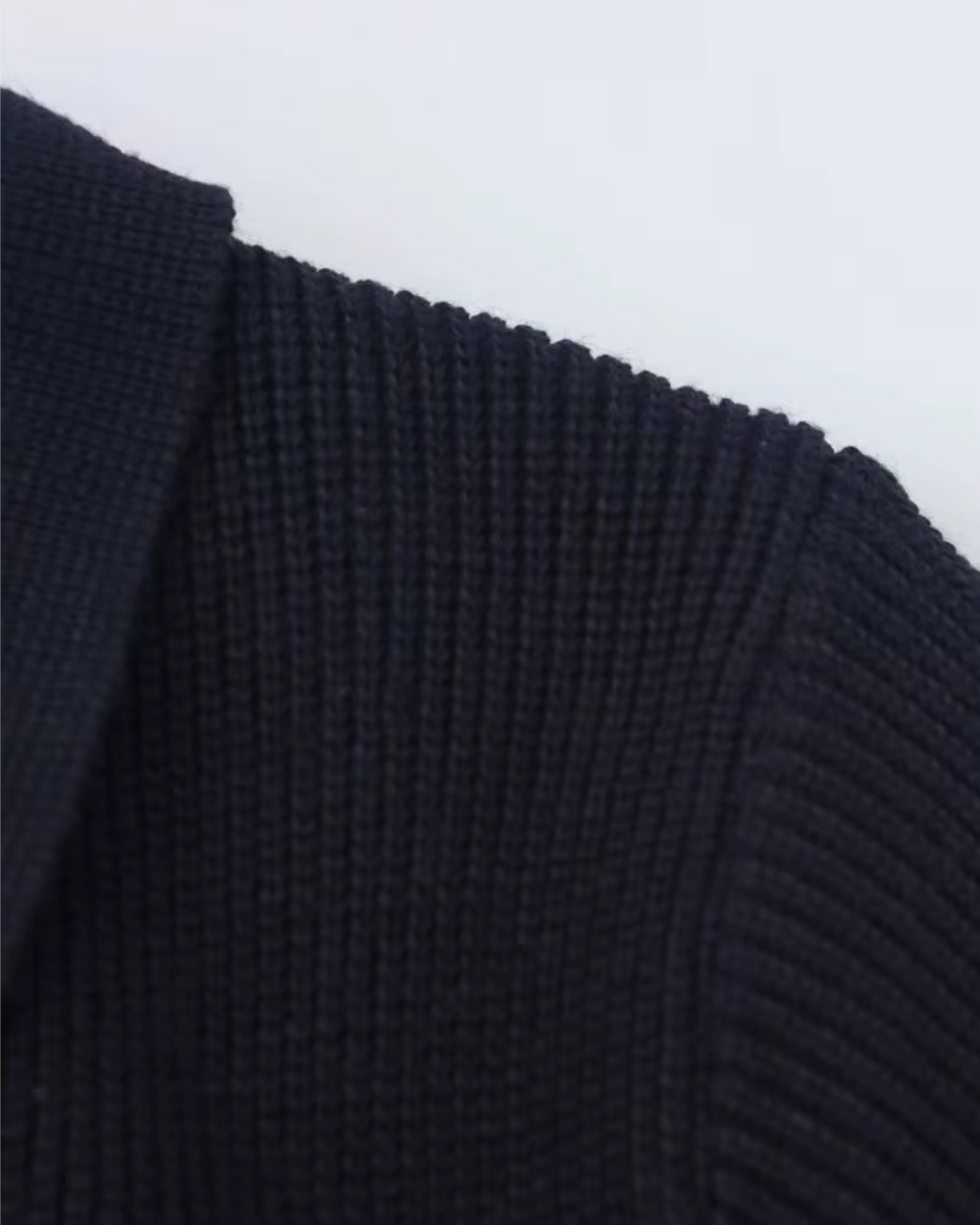 Marine Blauwe Wollen Jurk met Gouden Knopen voor Dames