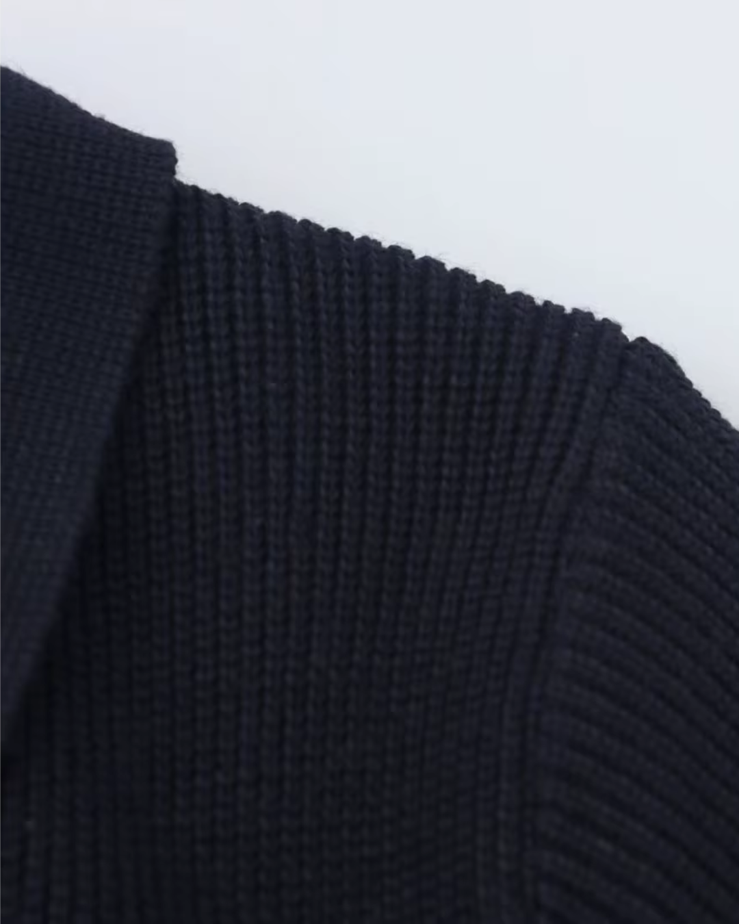 Marine Blauwe Wollen Jurk met Gouden Knopen voor Dames