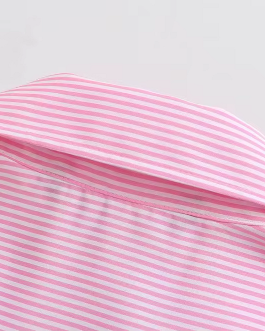 Roze Gestreepte Oversized Blouse met Zak voor Dames