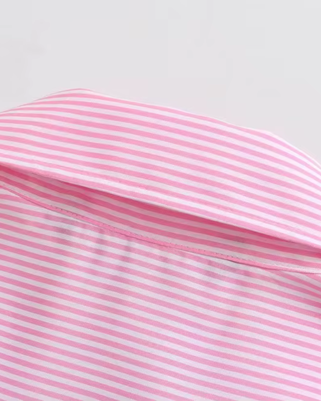 Roze Gestreepte Oversized Blouse met Zak voor Dames