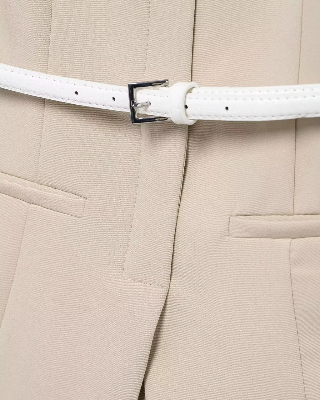 Elegante Mouwloze Mini Jurk met Riem en O-Hals voor Dames