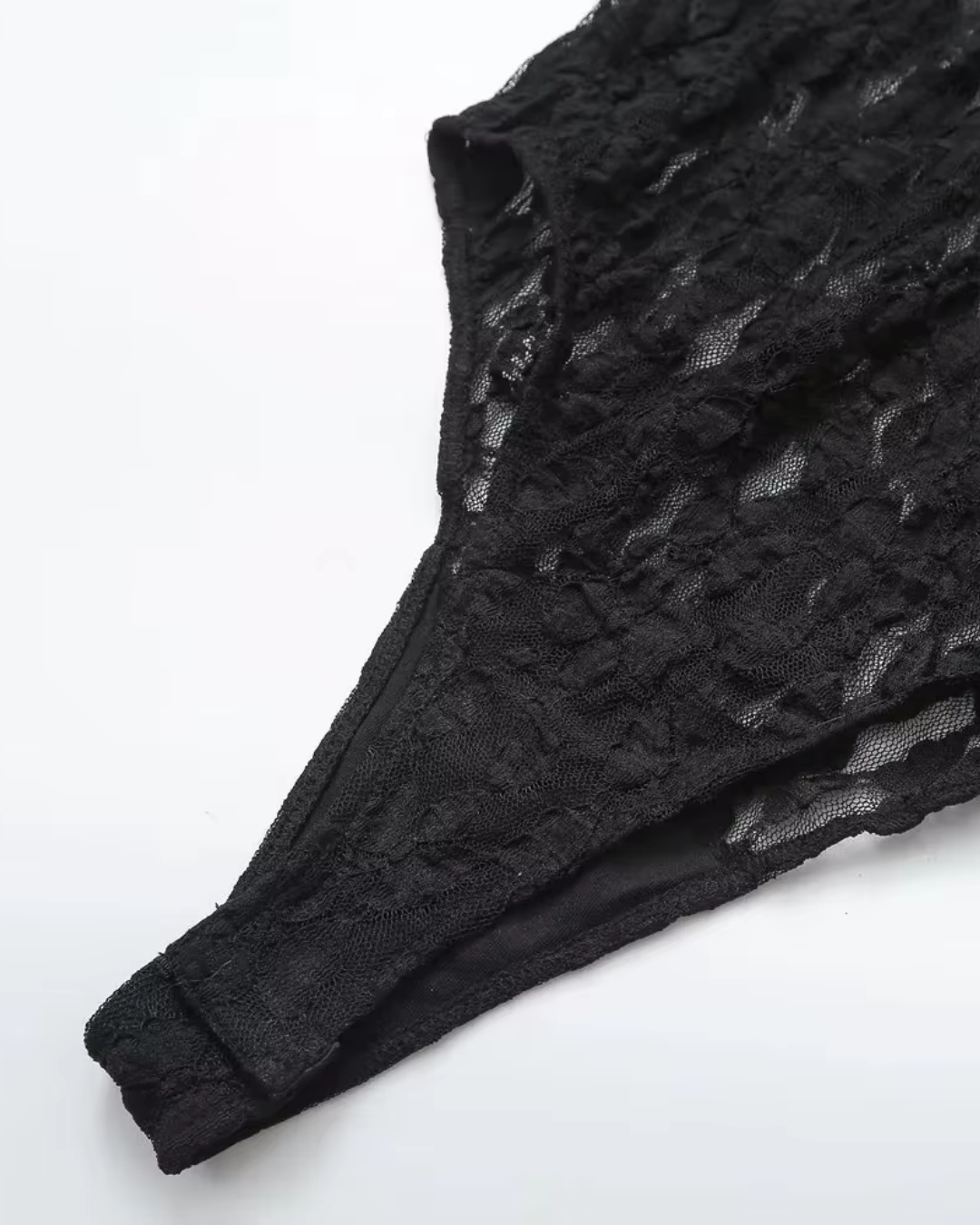 Gebloemde Zwarte Kanten Top en Broek Set voor Dames