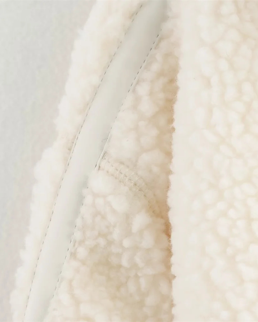 Effen Oversized Teddy Fleece Jas met O-hals voor Dames