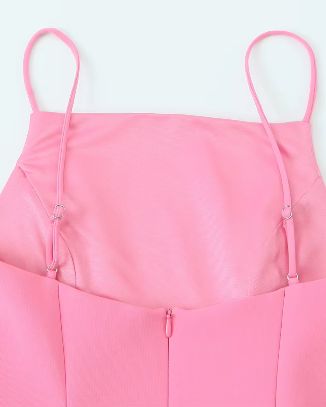 Zoete Effen Roze Geplooide Mouwloze Mini Jurk voor Dames