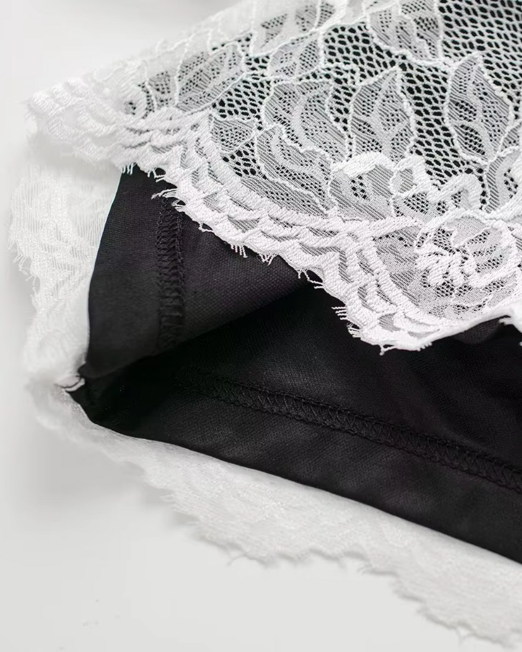 Kanten Mini-jurk met Vierkante Hals en Strikje voor Dames