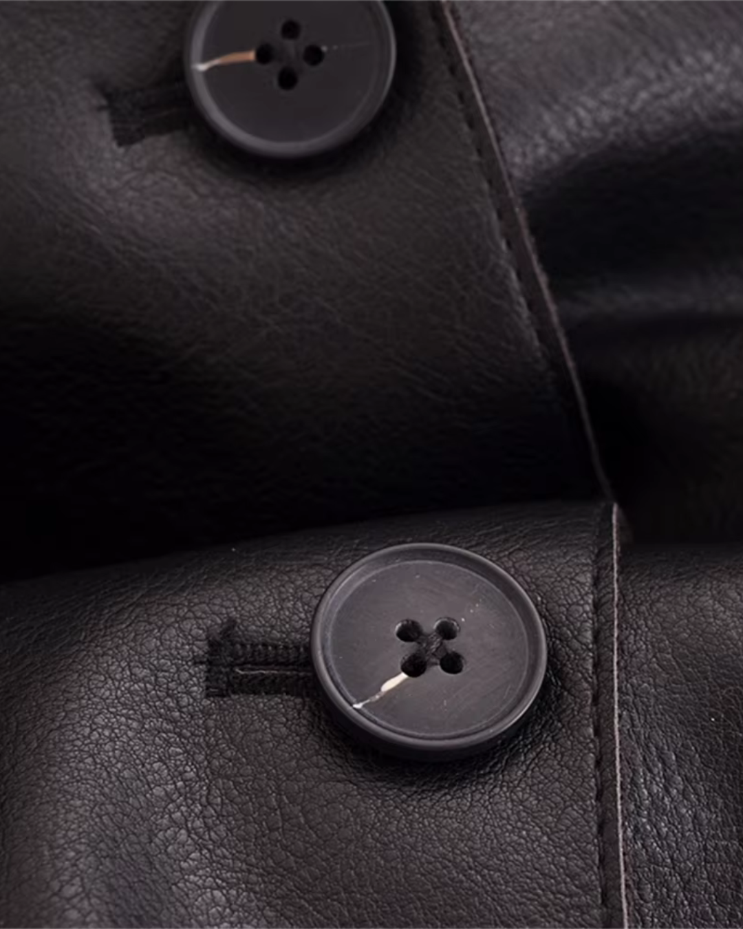 Stijlvolle Zwarte Diervriendelijke Leren Jas