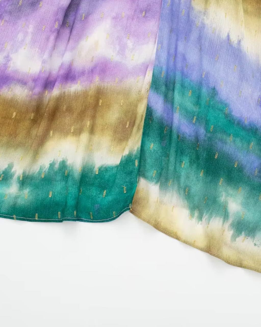 Chiffon Midi Jurk met V-Hals en Batwing Mouwen voor Dames