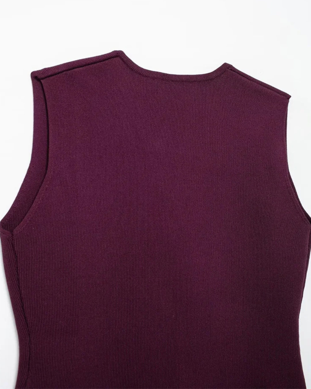 Gebreid Mouwloos V-Hals Vest met Gouden Knopen voor Dames