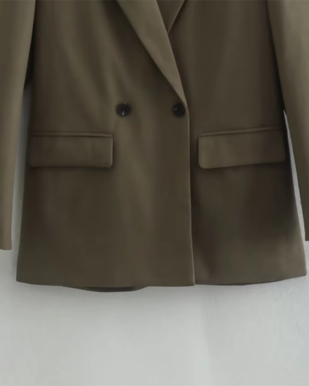 Chique Elegante Bruine Dubbele Knoop Blazer voor Dames