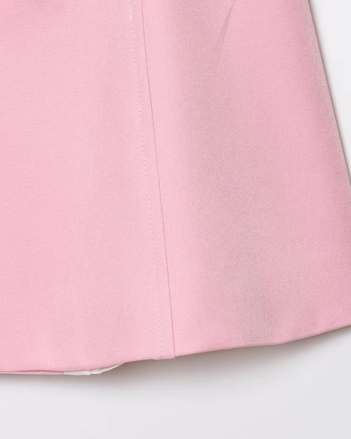 Roze Set met Mouwloos Vest en Hoge Taille Broek voor Dames