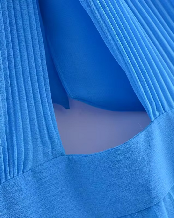 Geplooide Halter Jurk met Open Rug voor Dames