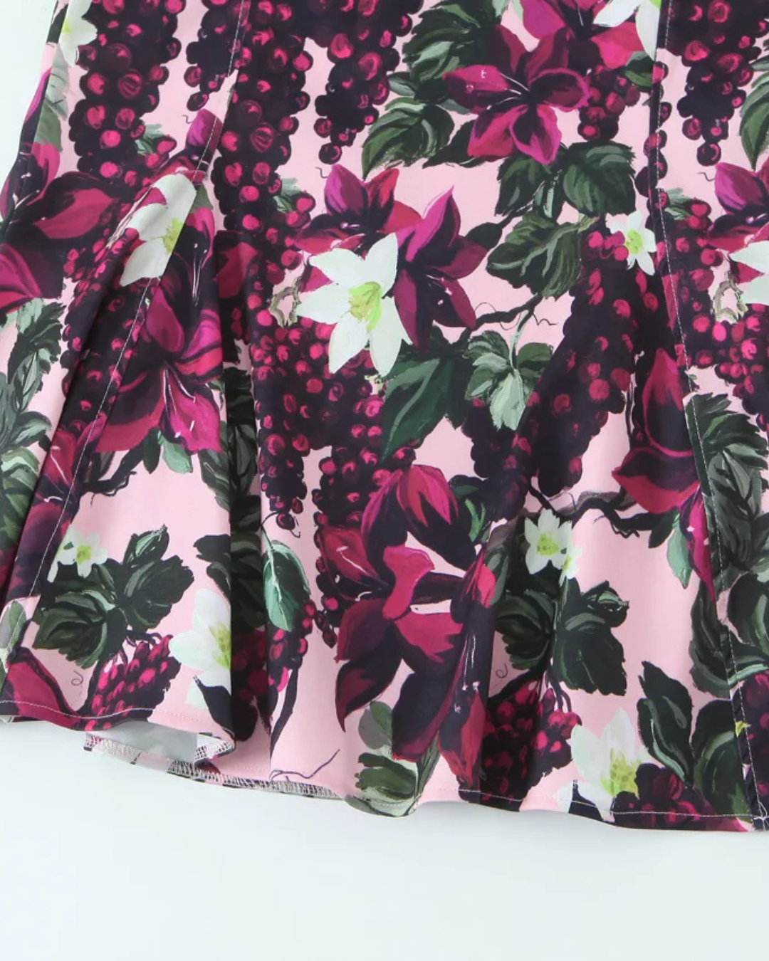 Paarse Bloemenprint Cami Jurk met Corsetlook voor Dames