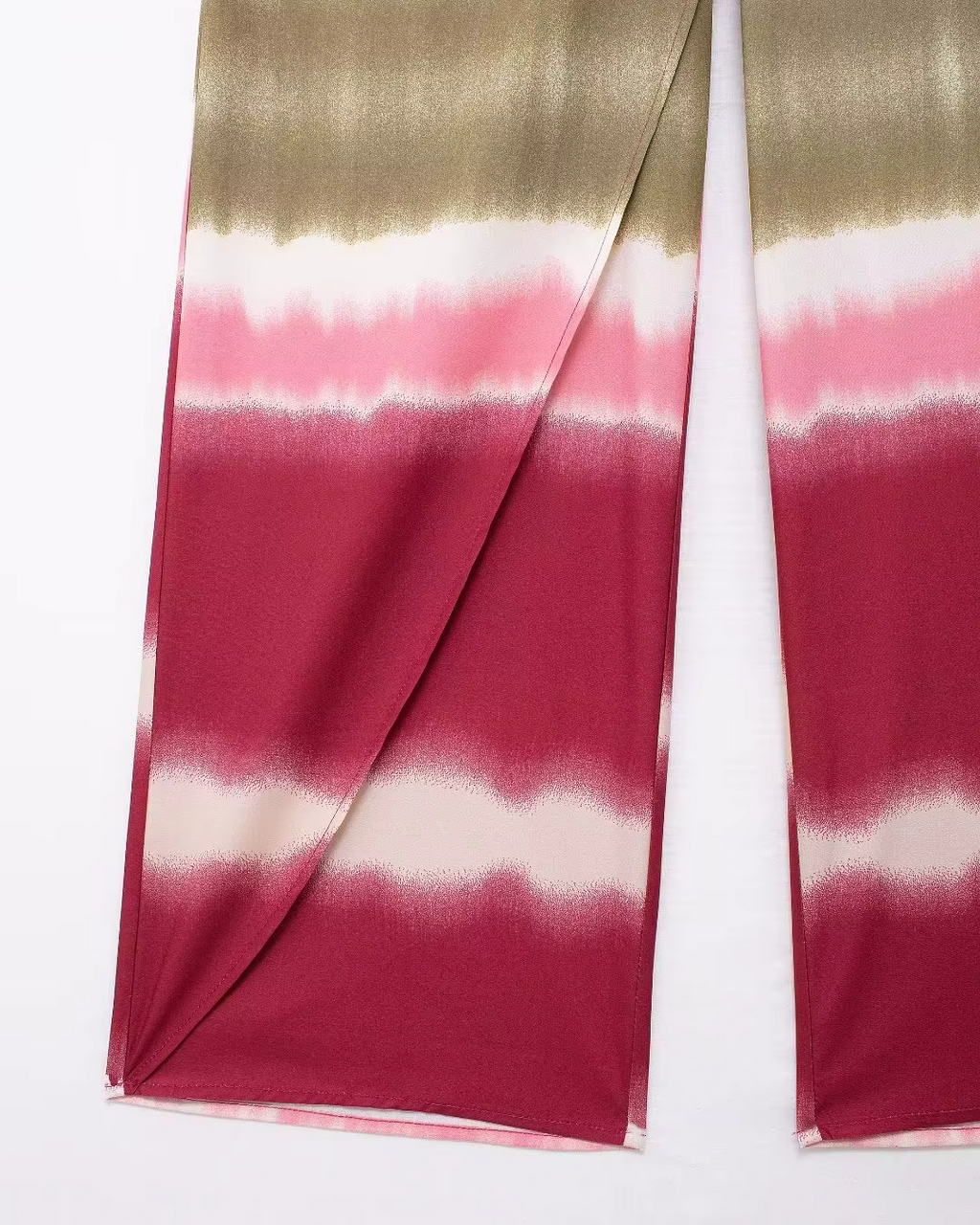 Chique Tie-Dye Wijde Pijpen Broek met Hoge Taille voor Dames