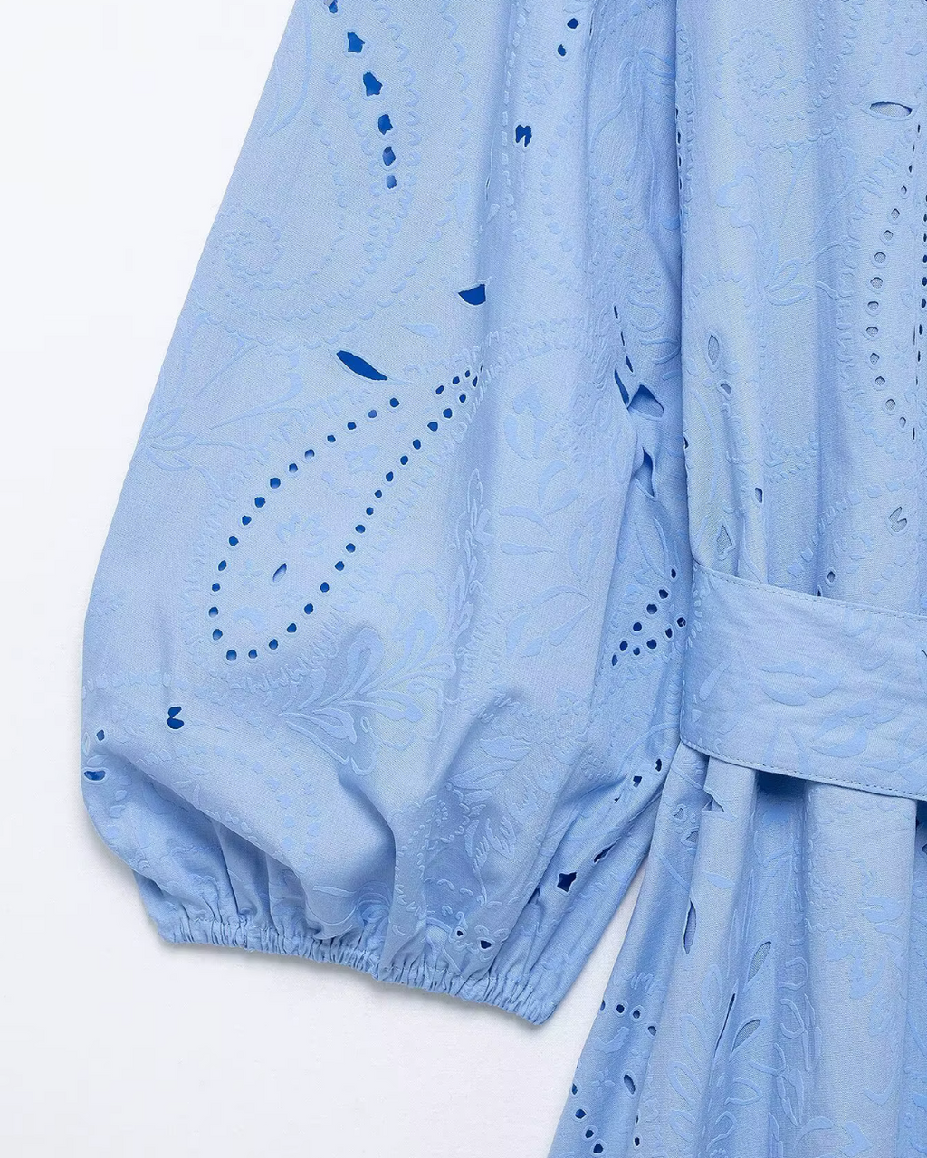 V-hals Korte Jurk met Riem en Borduursel voor Dames