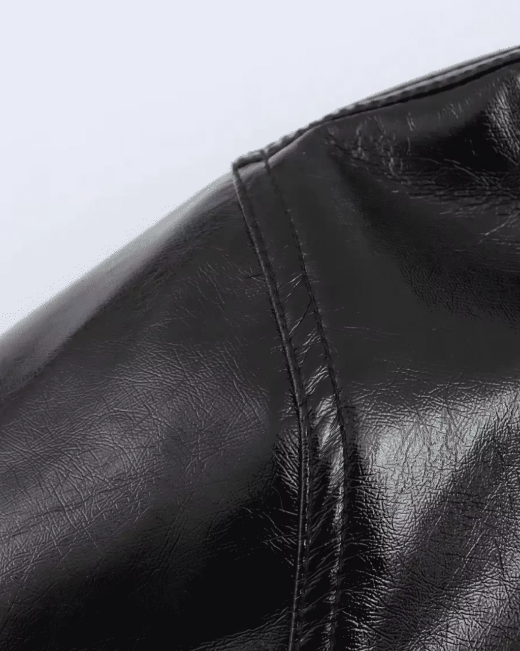 Stijlvolle Zwarte Diervriendelijke Leren Jas voor Dames