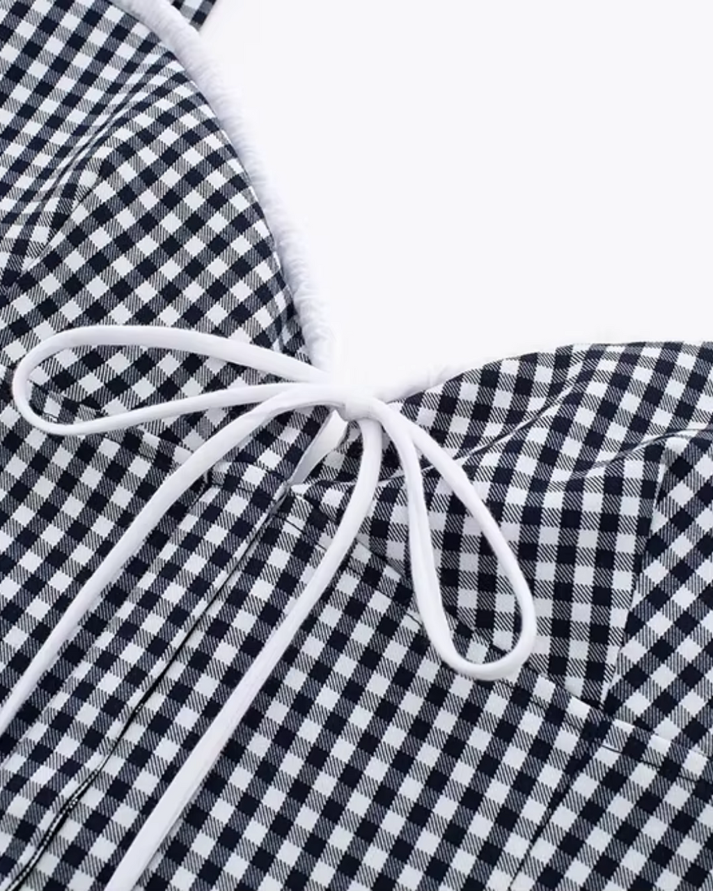 Geruite Camisole Corset Top met Strik voor Dames