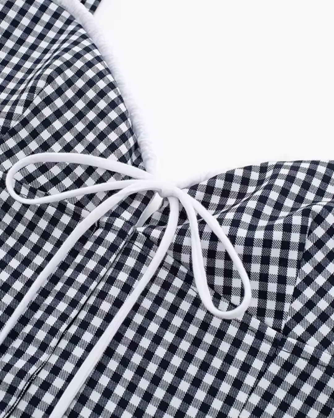 Geruite Camisole Corset Top met Strik voor Dames