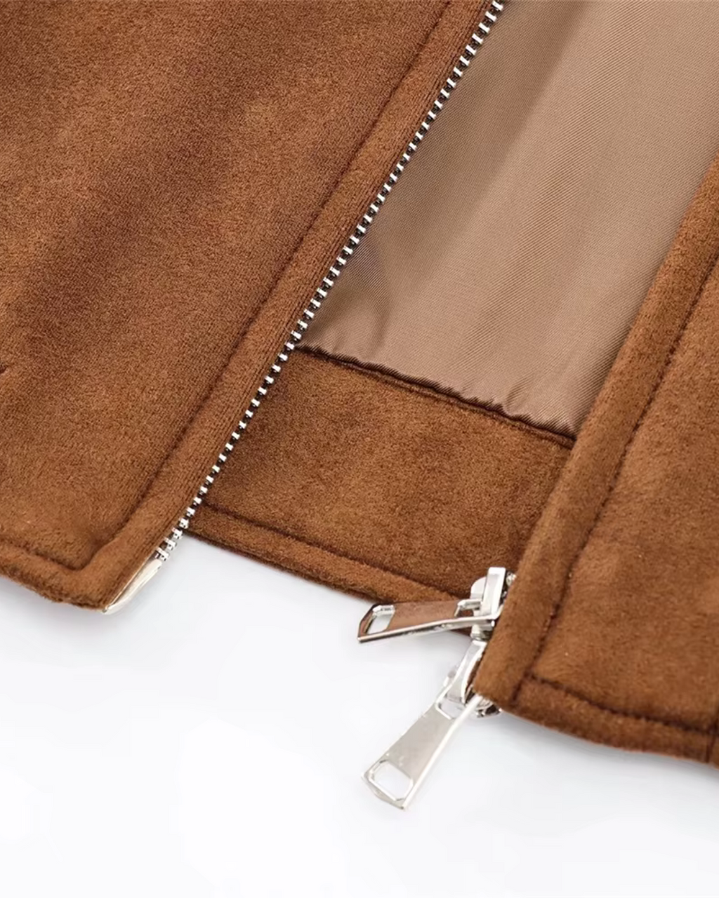 Suède Getextureerde Korte Zomer Jas voor Dames