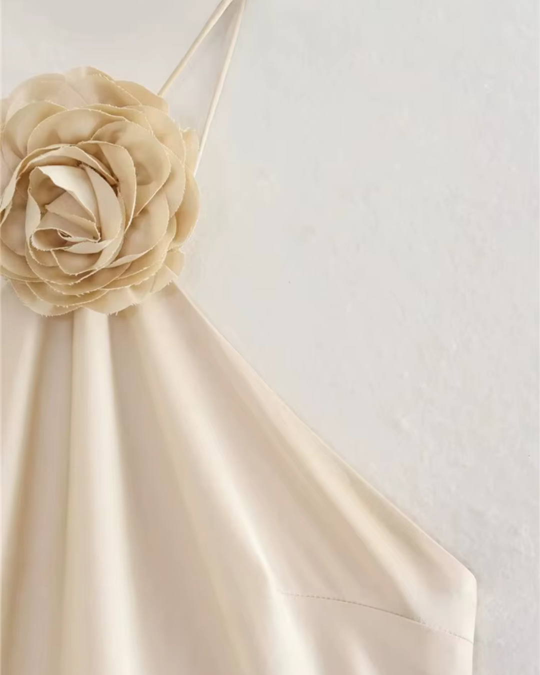 Beige Satijnen Lange Maxi Jurk voor Dames