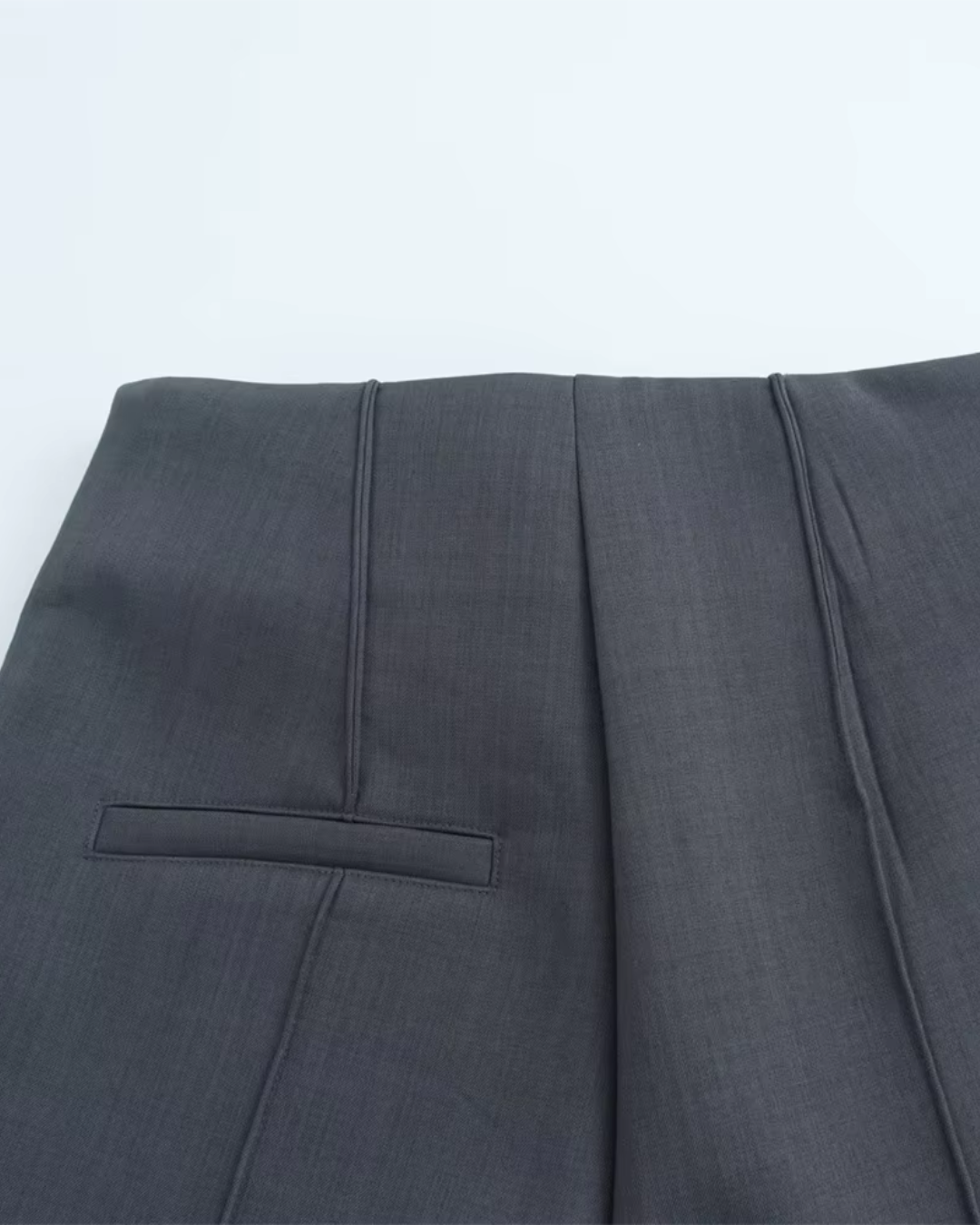 Hoge Taille Grijze Rechte Pijpen Broek voor Dames