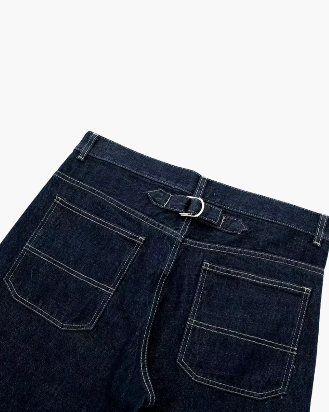 Donkere Denim Oversized Set Met Stiksels voor Dames