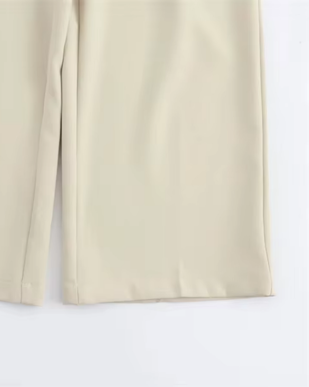 Hoge Taille Beige Wijde Pijpen Broek voor Dames