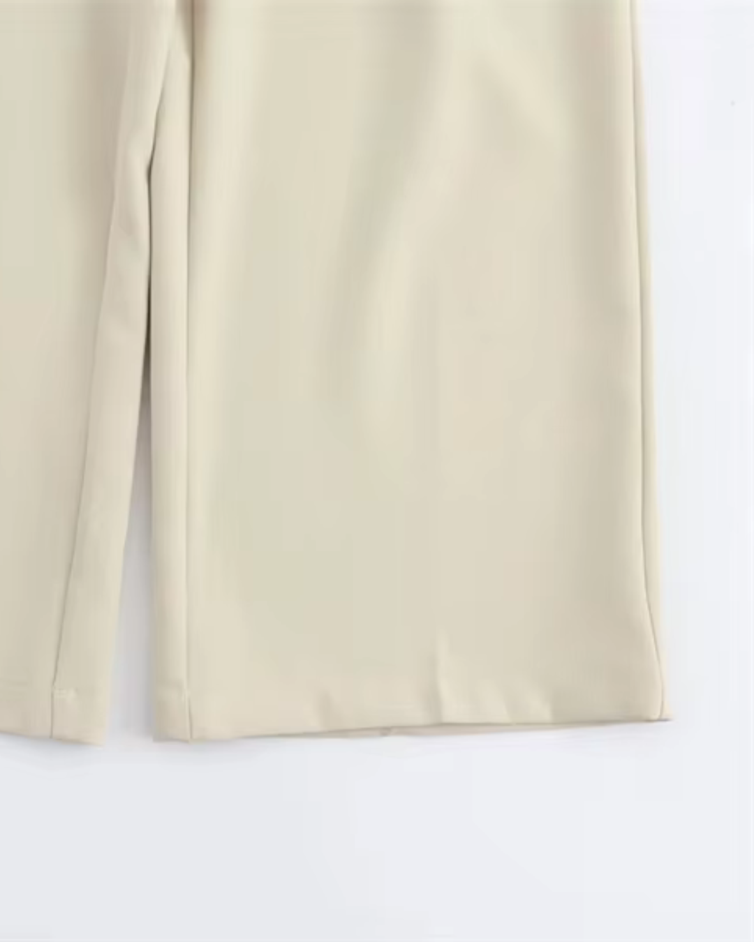 Hoge Taille Beige Wijde Pijpen Broek voor Dames