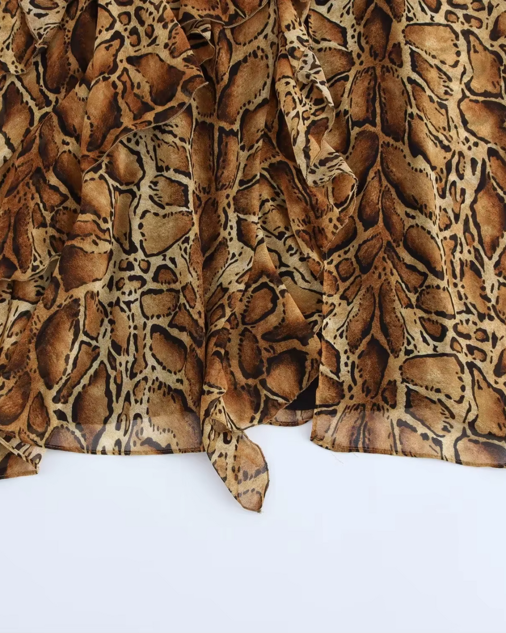 Schuine V-Hals Dierenpatroon Midi Jurk voor Dames