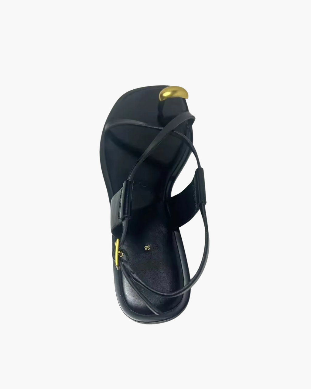 Zwarte Platte Sandalen met Bandjes voor Dames