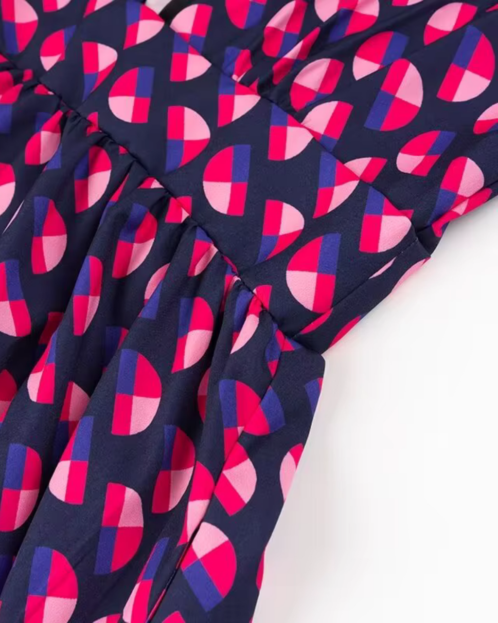 V-Hals Lange Jurk met Print en Zak voor Dames