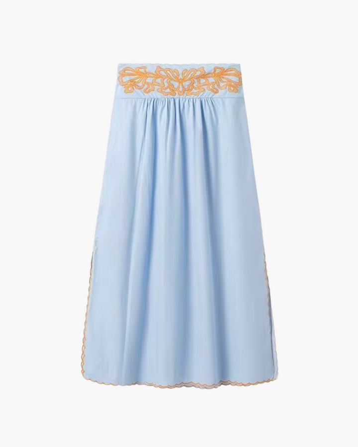 Elegante Korte Top En Rok Geborduurde Set voor Dames