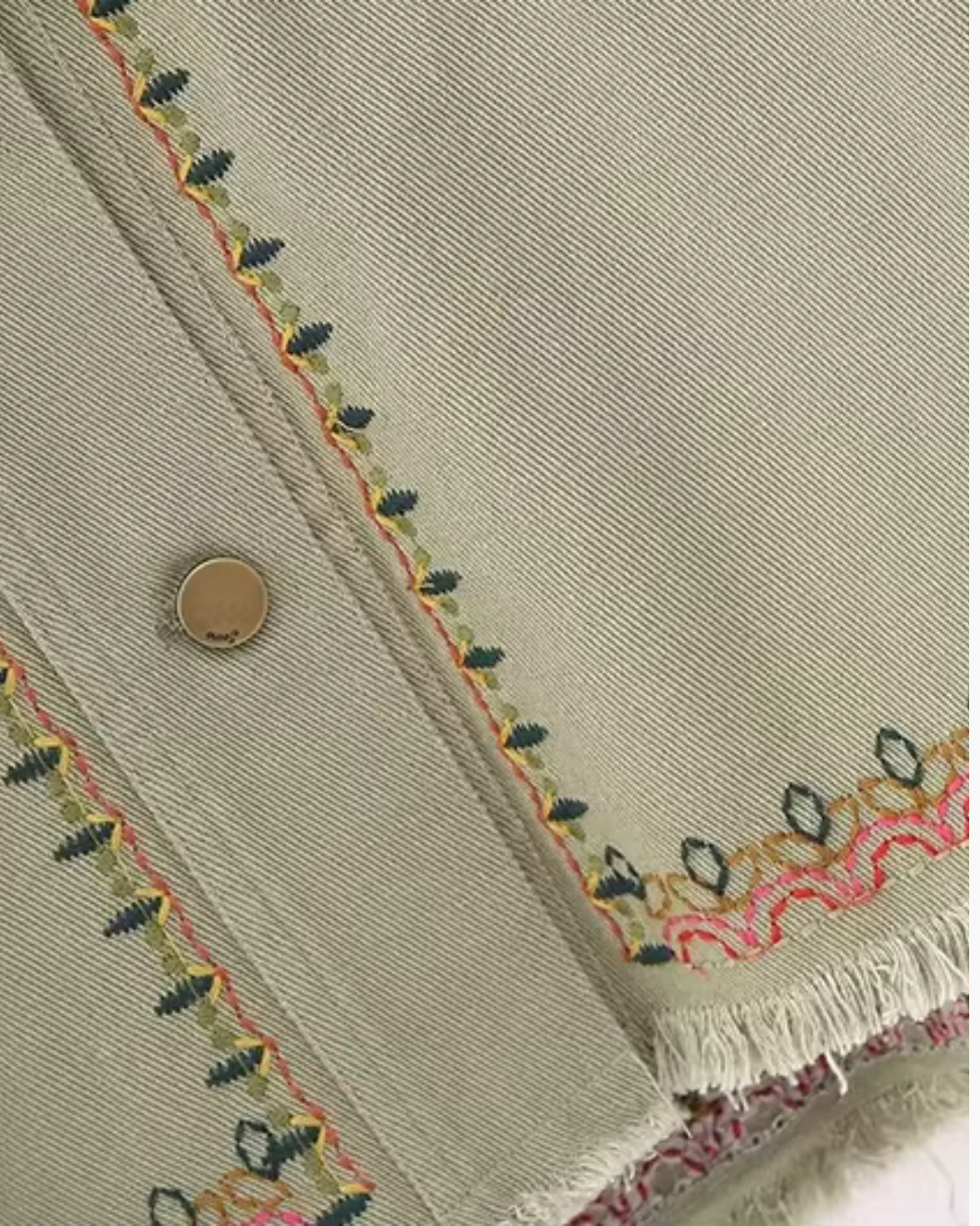 Herfst Mode Vintage Borduurwerk Denim Blouse voor Dames