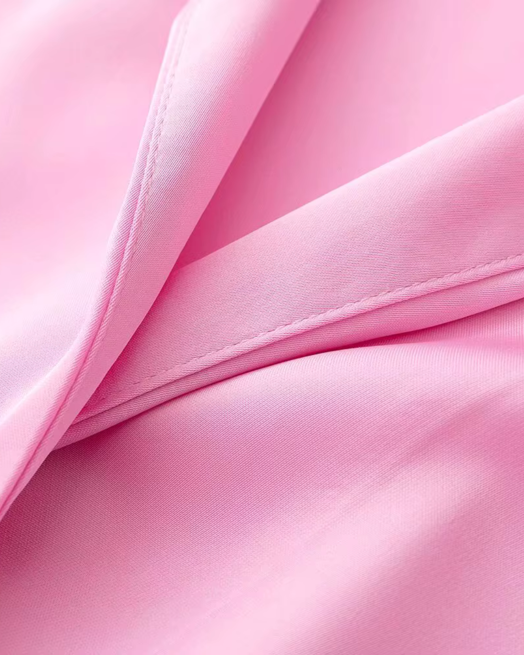 Satijnen Mini Jurk met Revers en Lange Mouwen voor Dames