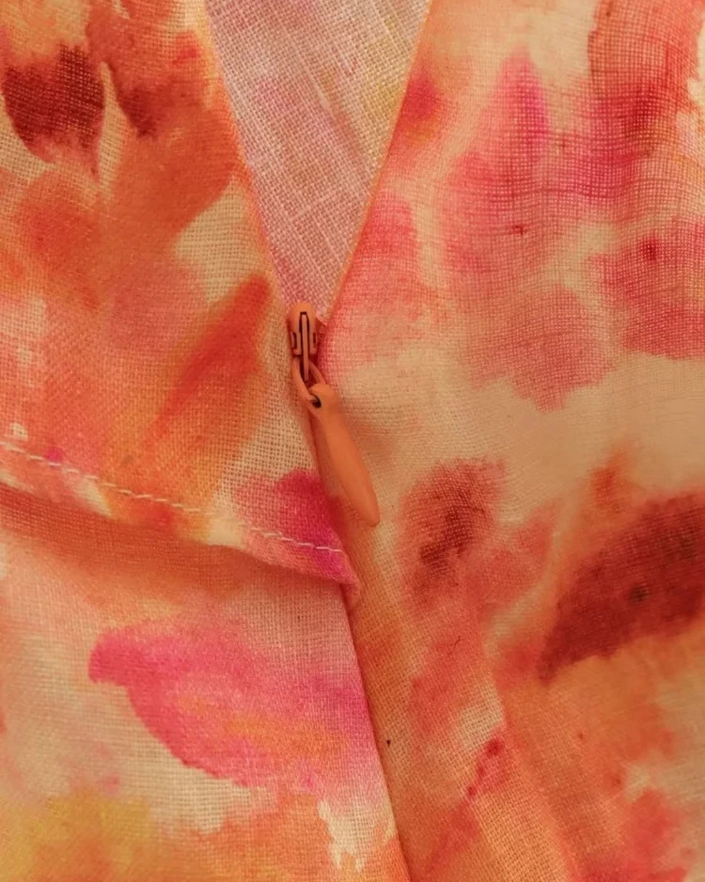 Oranje Backless Maxi Jurk met Ruche en Print voor Dames