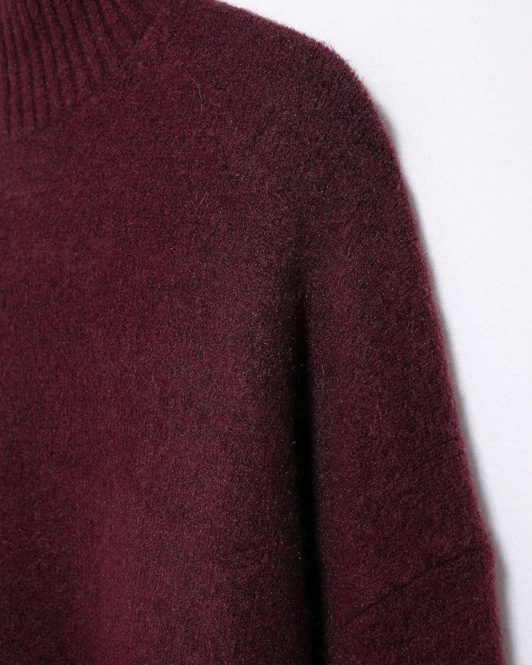 Vintage Bordeaux Gebreide Trui met Lange Mouwen voor Dames