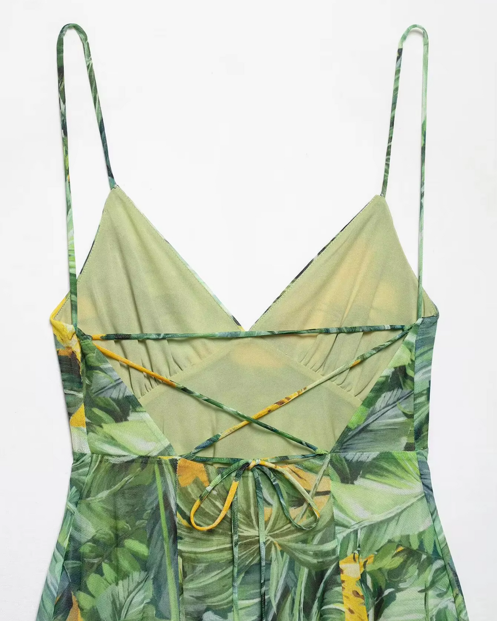 Mouwloze Mini-jurk met Print en Open Rug voor Dames