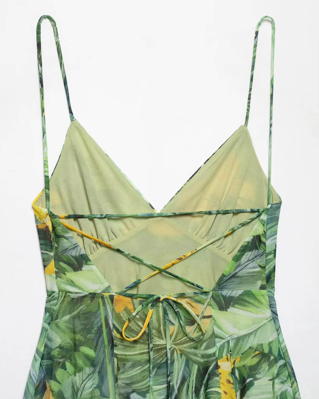 Mouwloze Mini-jurk met Print en Open Rug voor Dames