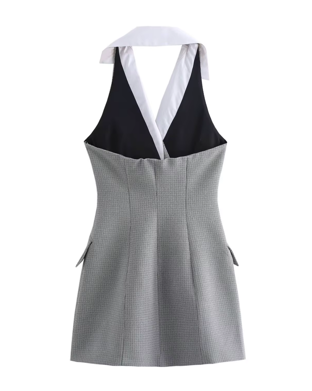 Grijze Mouwloze Mini Jurk voor Dames