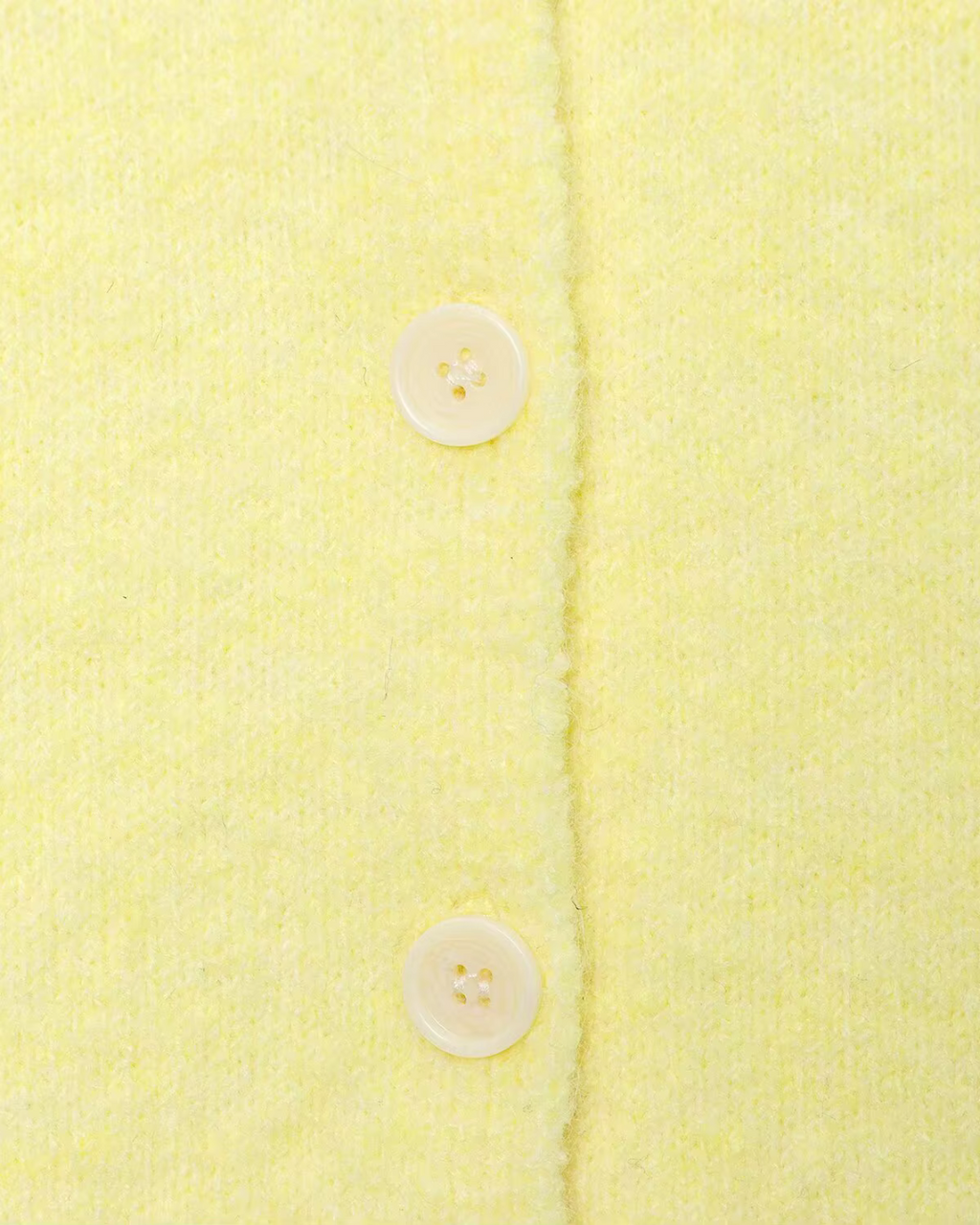 Elegant Geel Gebreid Vest met Lange Mouwen voor Dames