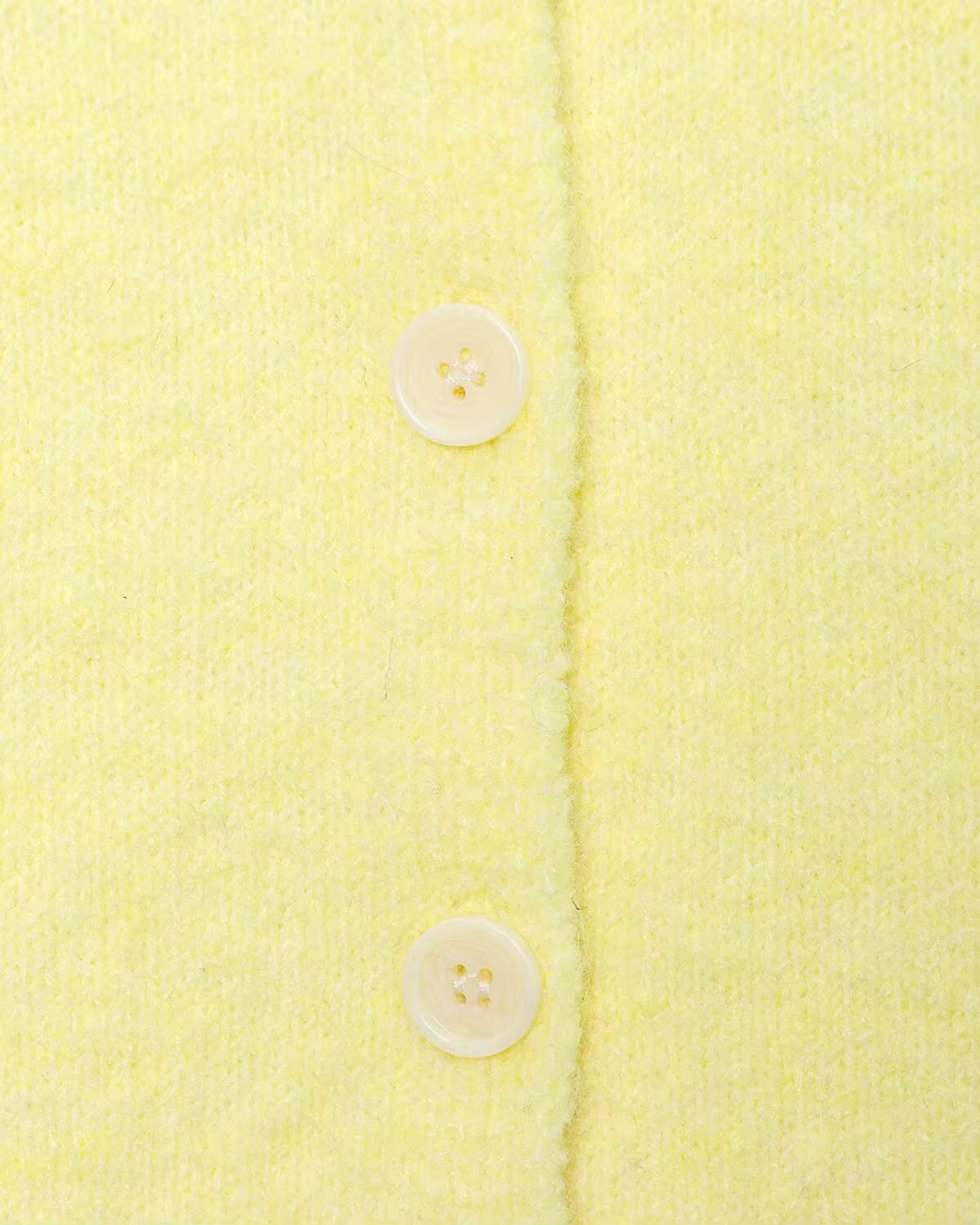 Elegant Geel Gebreid Vest met Lange Mouwen voor Dames