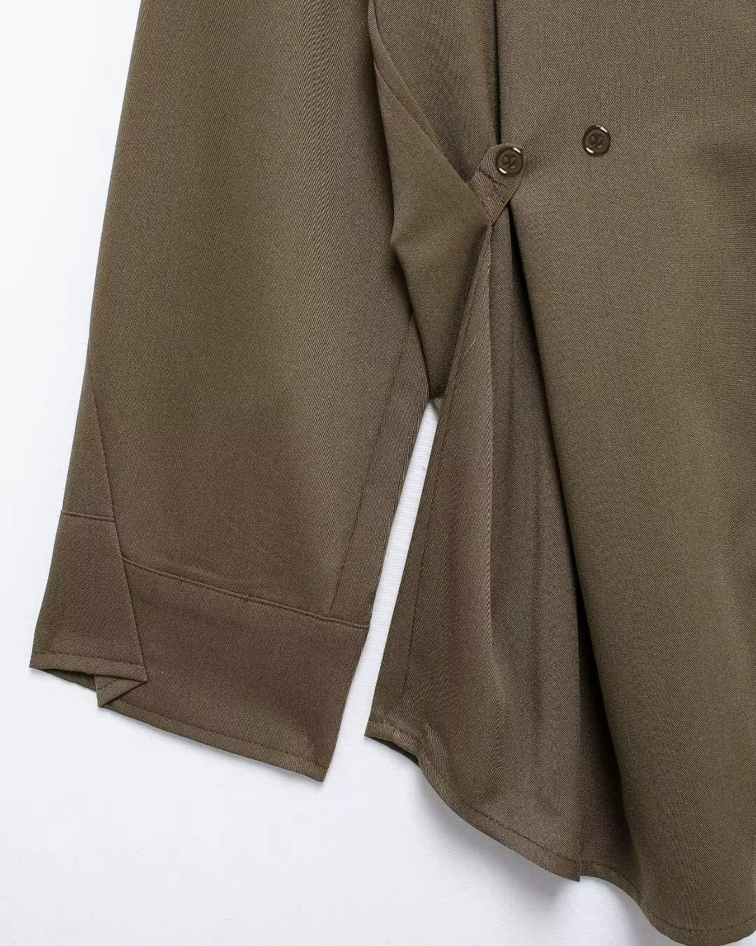 Vintage Bruine Chique Blouse met Verstelbare Knopen voor Dames