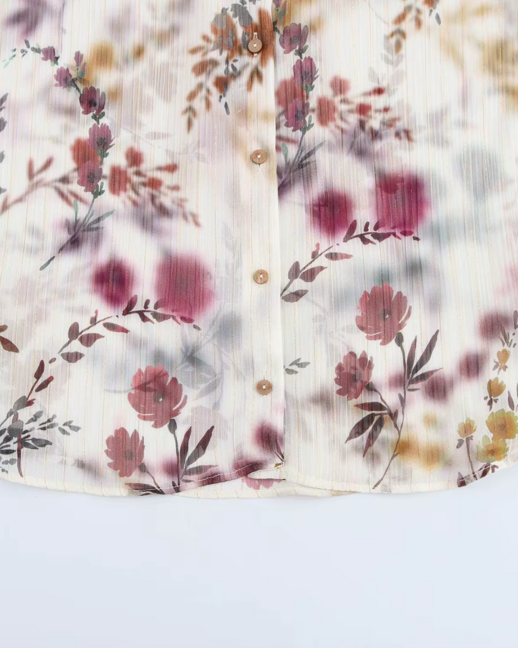 Vintage Bloemenprint Blouse met Flare Mouw voor Dames